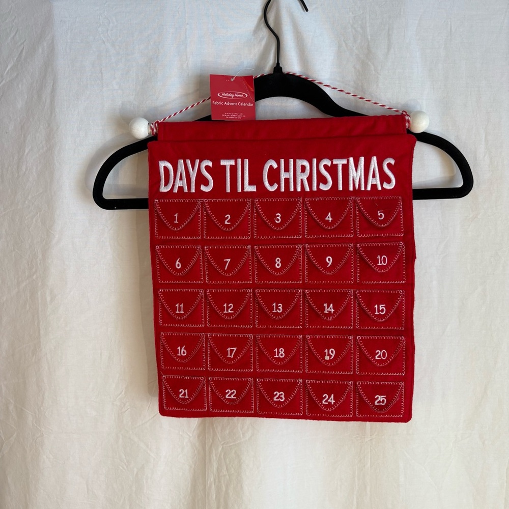 Holiday Home Fabric Advent Calendar 14” H x 12” W x 1” D